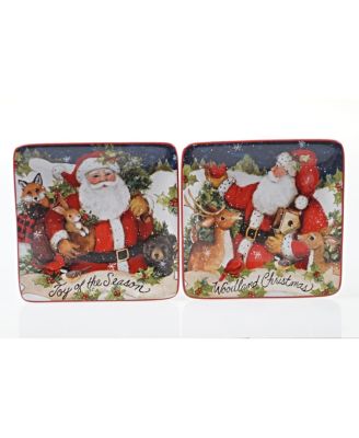 Magic of Christmas Santa 4 Piece Canape Plate