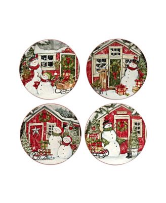 Snowman's Farmhouse 16 Piece Dinnerware Set