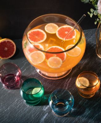 Colorful Punch Bowl & Glasses Set, 6 Piece Set 
