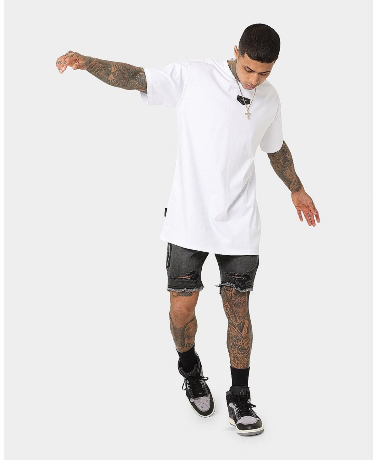 Mens Codex Denim Shorts - Vintage black