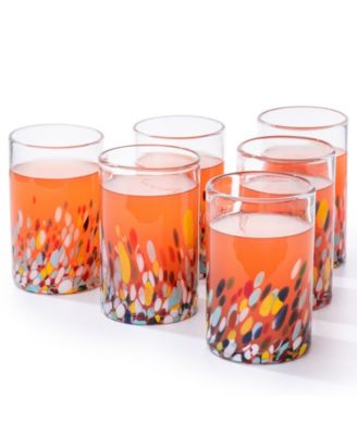 Hand Blown Mexican Drinking Glasses, Set of 6 