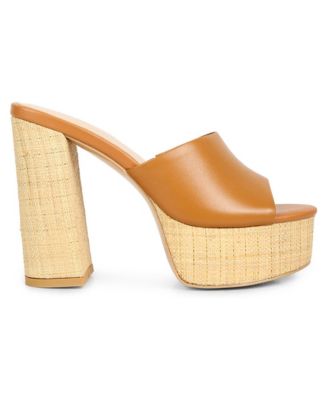 SHURI Womens Open Toe High Block Heel Sandals