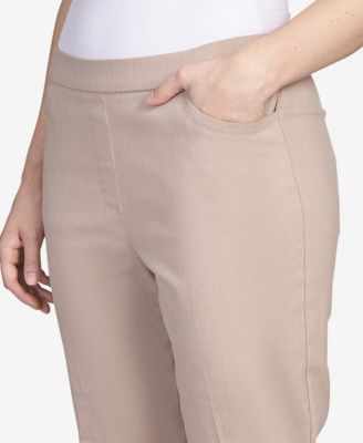 Petite Classics Tummy-Control Pull-On Straight-Leg Pants, Petite & Petite Short