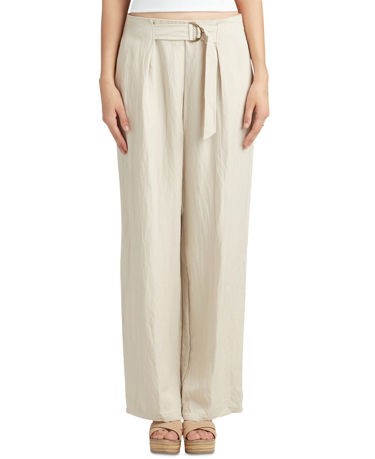 Juniors' Belted Pants - Sand