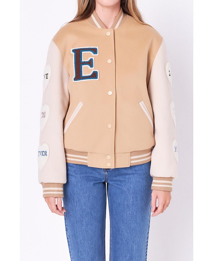 English Factory Women's Love Bomber Jacket Macy's
