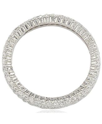 Suzy Levian Sterling Silver Micro-Pave White Cubic Zirconia Eternity Band