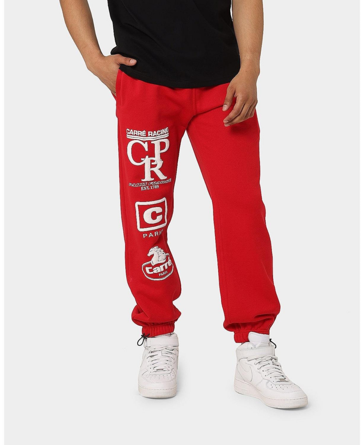 Mens Automobile Baggy Sweat Pants - Red