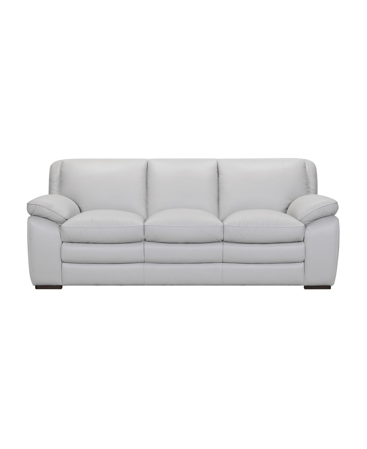 Armen Living Zanna 92" Genuine Leather With Wood Legs In Contemporary Sofa In Dove Gray