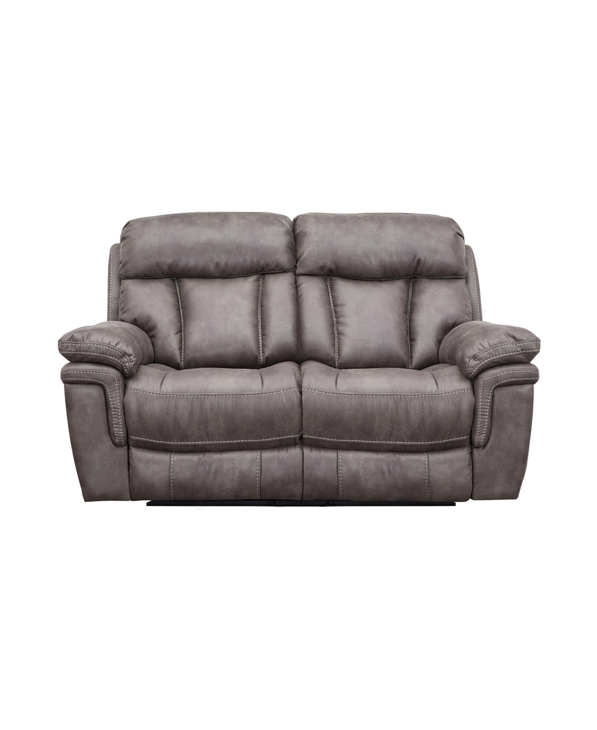 Armen Living Estelle 66" Fabric In Power Loveseat In Gunmetal