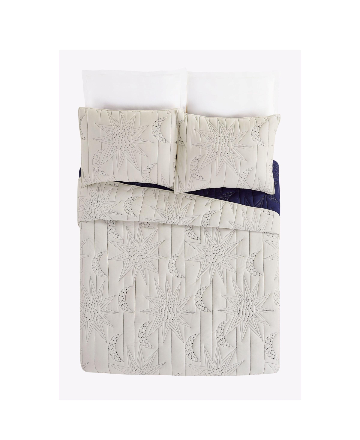 Justina Blakeney Sun Moon Cotton 2-pc Quilt Set, Twin In Natural