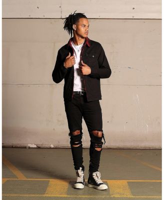 Men's Tartan Sherpa Denim Jacket