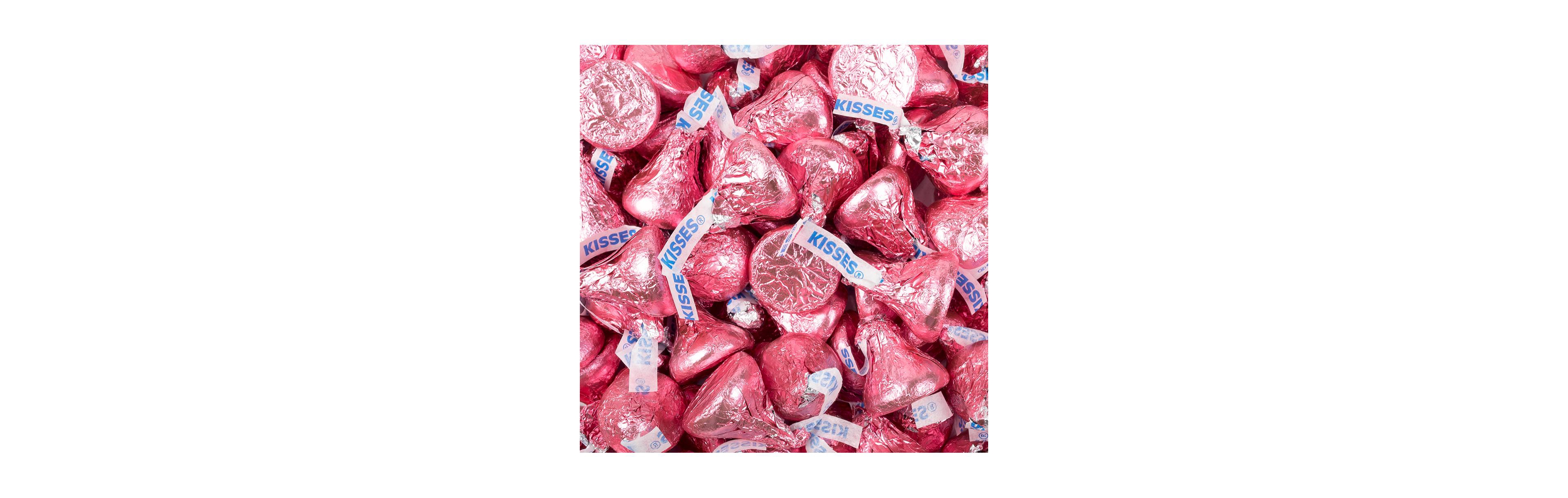 Just Candy Pink Hershey's Kisses Candy Milk Chocolates 90 Pieces