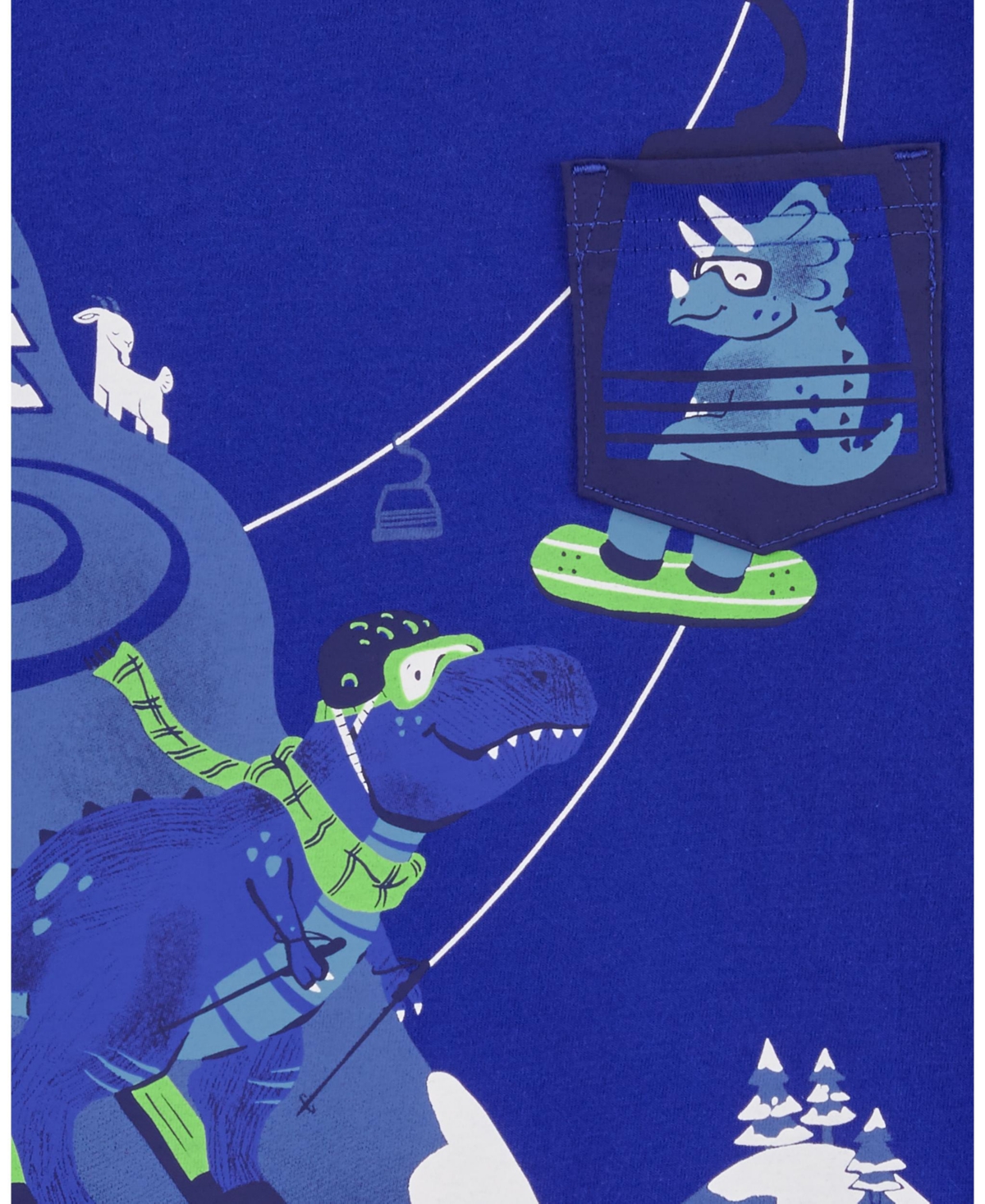 Shop Carter's Toddler Boys Dinosaur Ski Layered Look Long Sleeve T-shirt In Blue