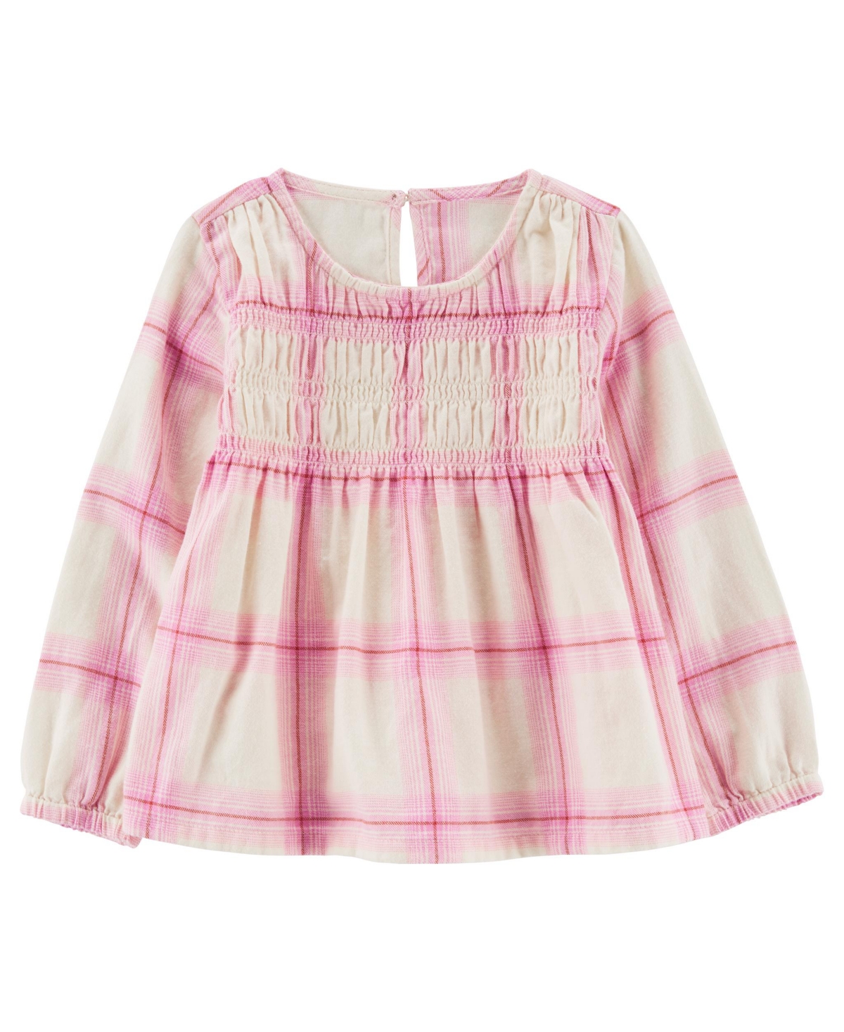 Carter's Babies' Toddler Girls Plaid Flannel Top In Pink