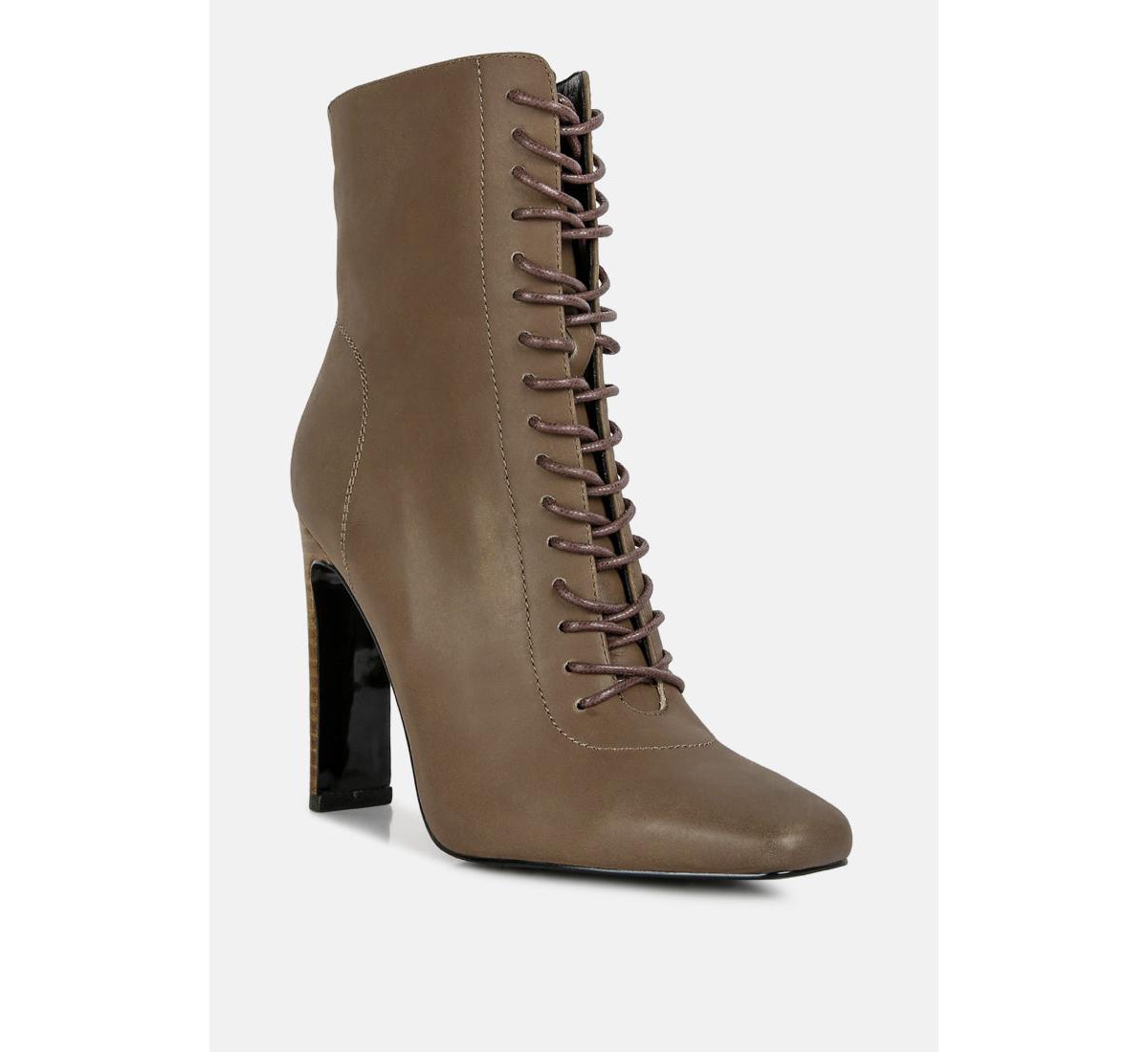 RAG & CO WYNDHAM WOMEN'S LACE UP LEATHER ANKLE BOOTS