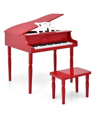 30-Key Classic Baby Grand Piano Toddler Toy Wood with Bench & Music Rack