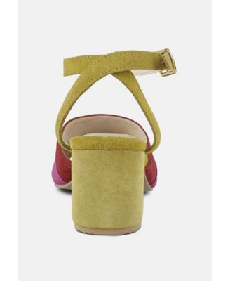 MON-BEAU Women Fine Suede Block Heeled Sandal