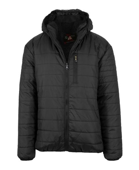 Мужская куртка Spire By Galaxy Sherpa Lined Hooded Puffer, цвет: Чёрный