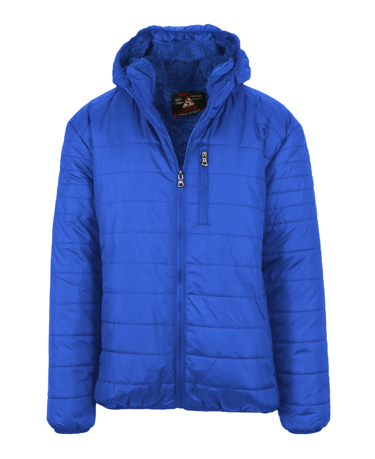 Spire By Galaxy Men's Sherpa Lined Hooded Puffer Jacket In Royal