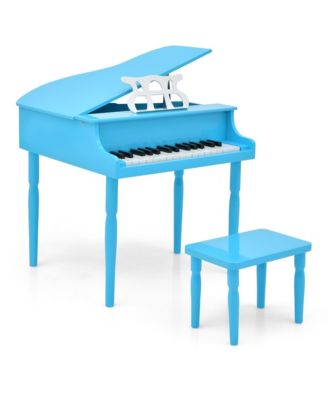30-Key Classic Baby Grand Piano Toddler Toy Wood with Bench & Music Rack
