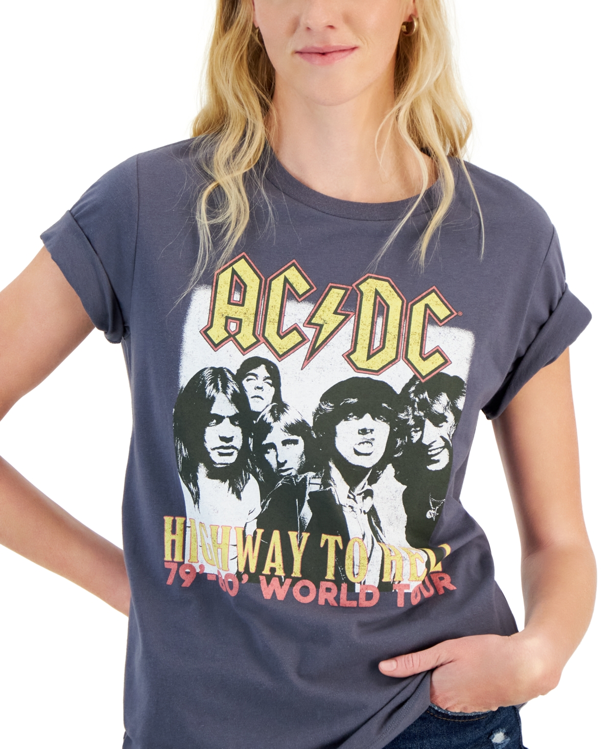 Shop Grayson Threads, The Label Juniors' Ac/dc Graphic Tee In Turbulence