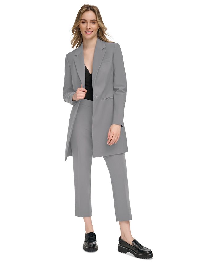 Calvin Klein Women's Single-Button Blazer Navy Size 4