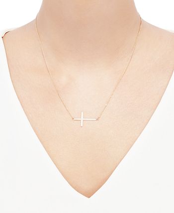 Macys side cross necklace deals