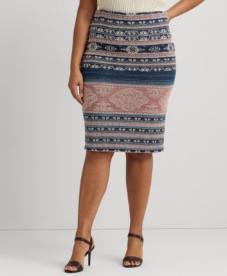 Lauren Ralph Lauren - Plus Size Printed Pencil Skirt