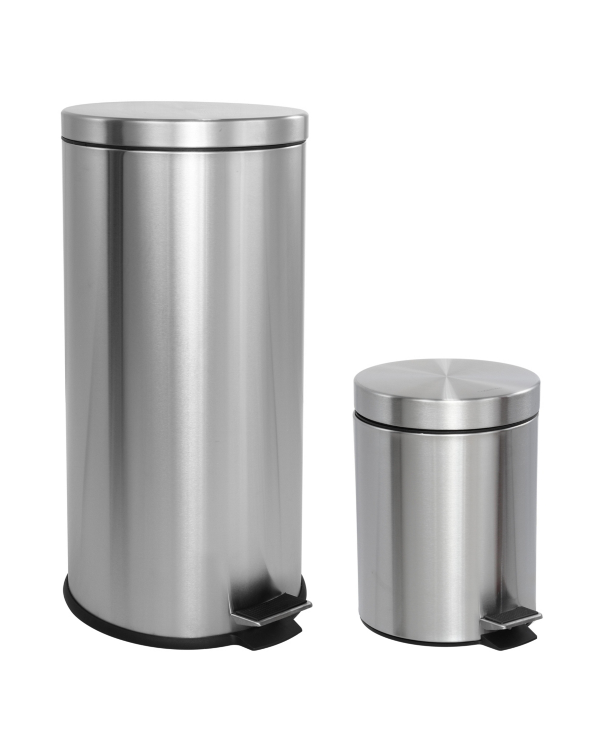 Oscar Step-Open Trash Can with Mini Trash Can - Stainless steel