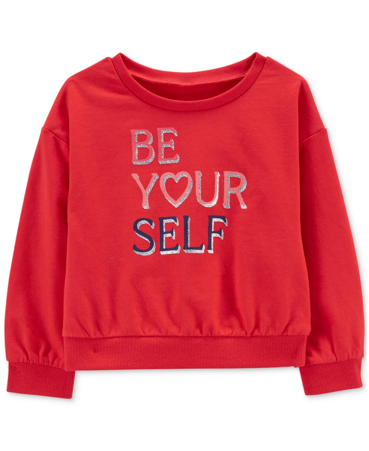 Carter's Kids' Toddler Girls 'be Yourself' Graphic Top In Red