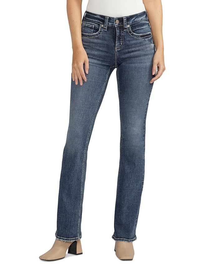 Silver Jeans Co. Women's Suki Mid Rise Curvy Fit Bootcut Jeans - Macy's