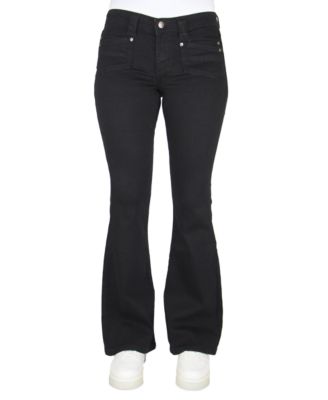 Almost Famous - Juniors' Solid Patch-Pocket Flare-Leg Denim Jeans