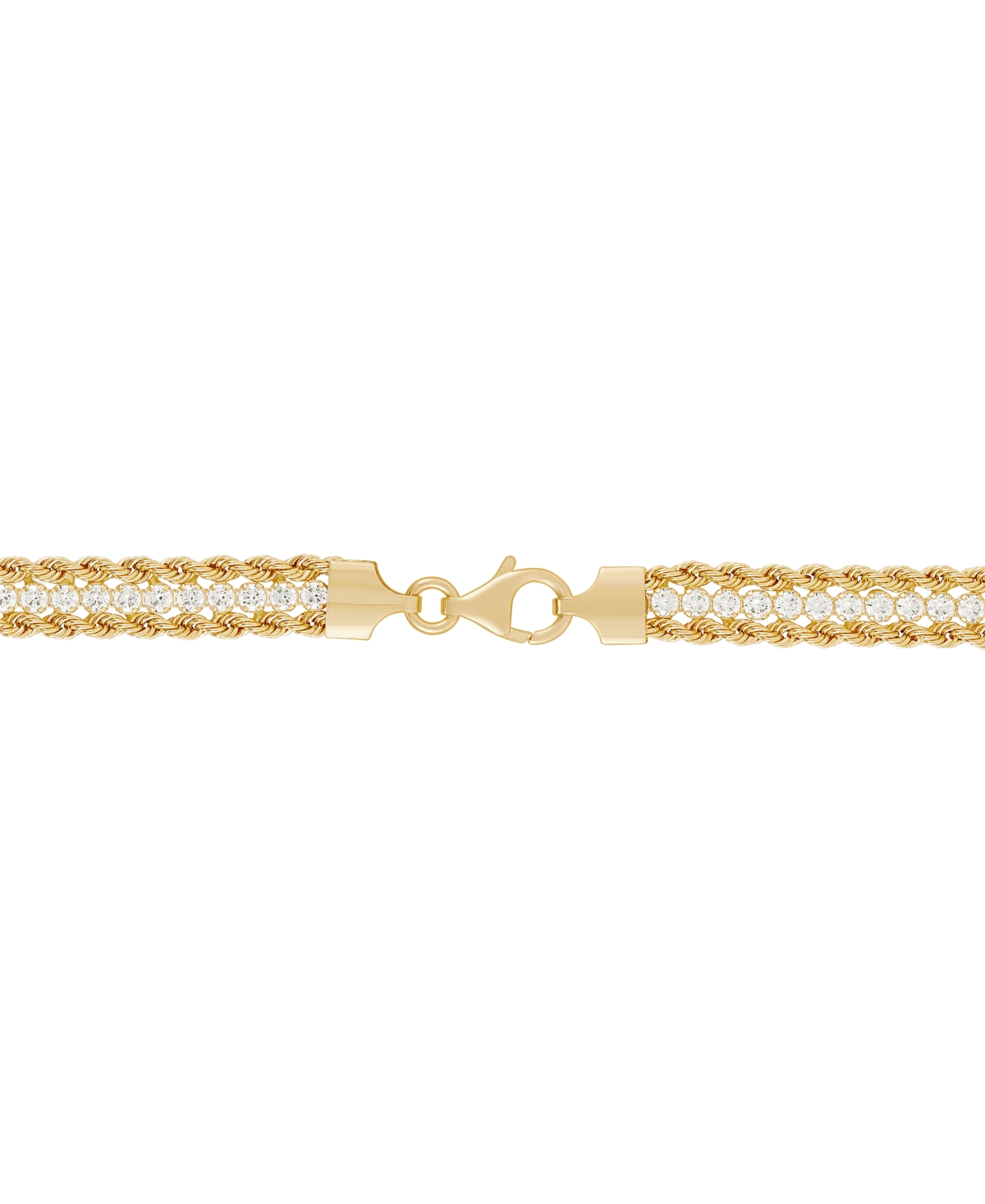 Italian Gold Cubic Zirconia Rope Link 18