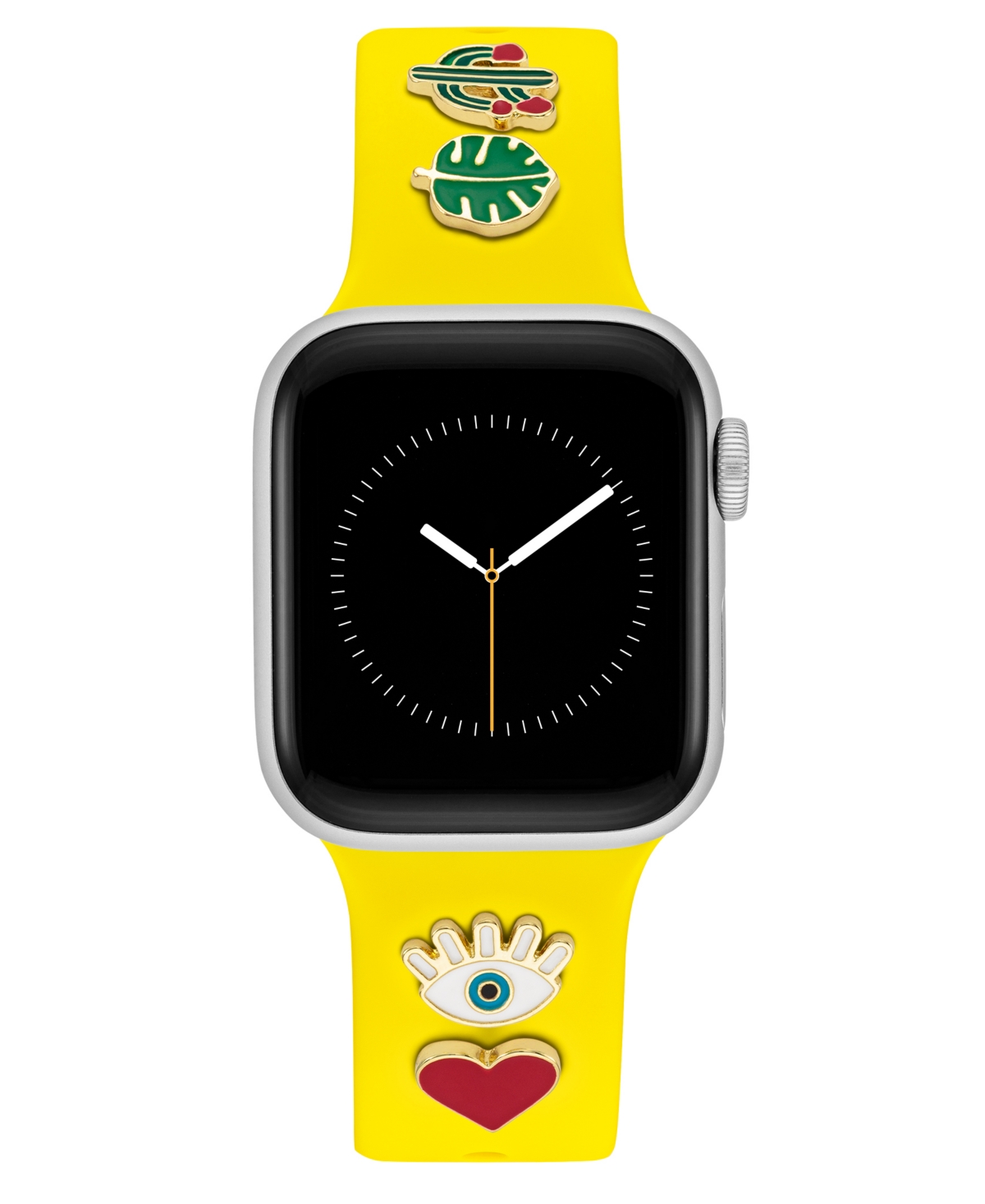 Women's Yellow Smooth Silicone Band with Band Candy Hope Charms Designed for 42/44/45/Ultra/Ultra2 Apple Watch - Yellow