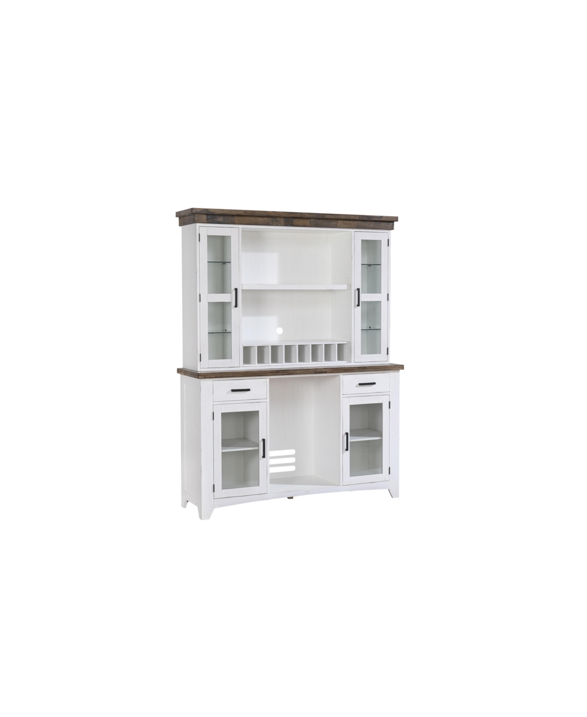 Macy's Peighton Back Bar With Hutch In White Washed Brown