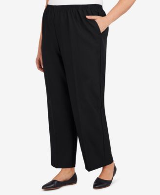 Plus Size Classic Pull-On Straight-Leg Short Length Pants