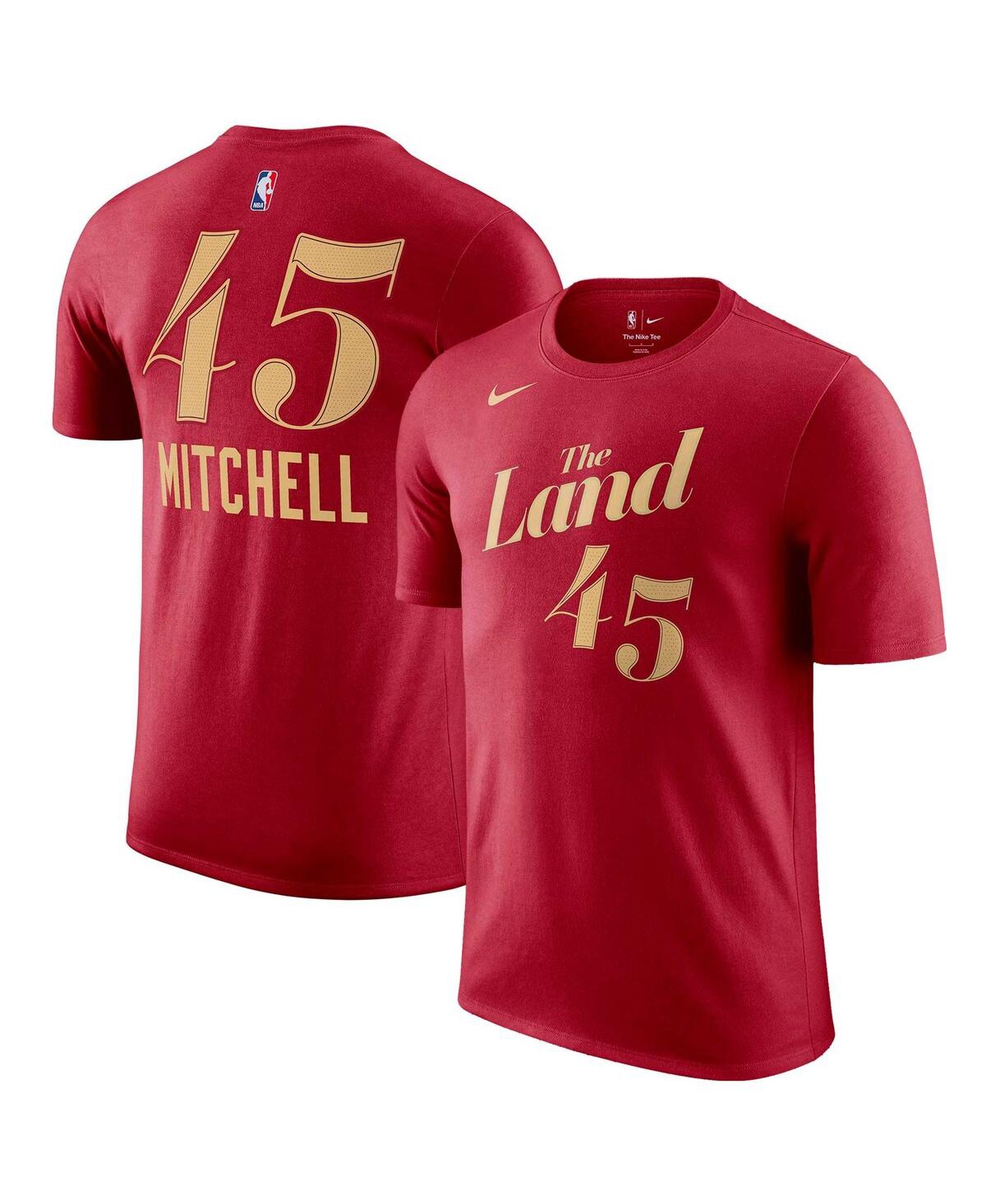 Nike Men's  Donovan Mitchell Wine Cleveland Cavaliers 2023/24 City Edition Name And Number T-shirt