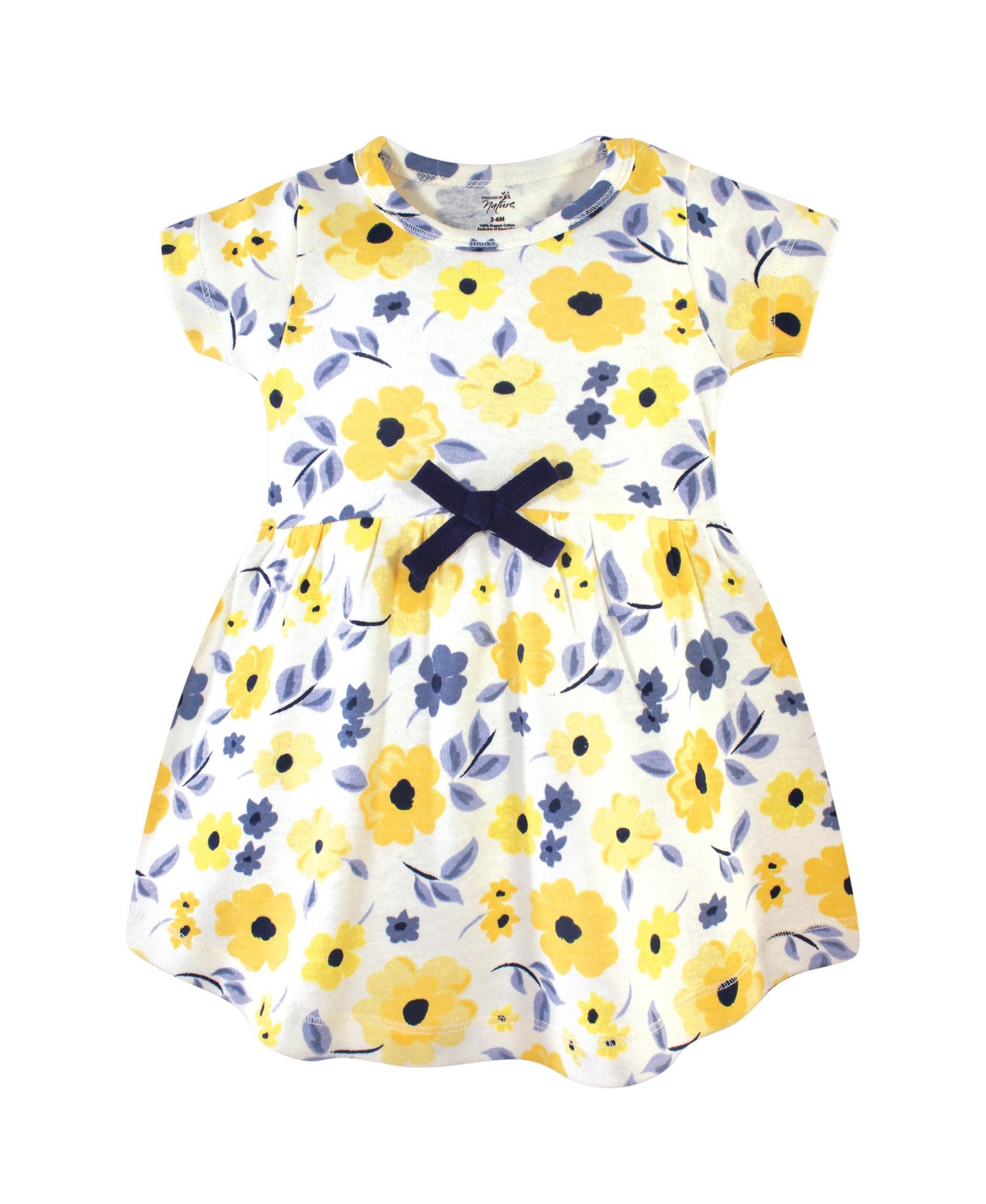Touched by Nature Toddler Girls Organic Cotton Short-Sleeve Dresses 2pk,- Yellow garden