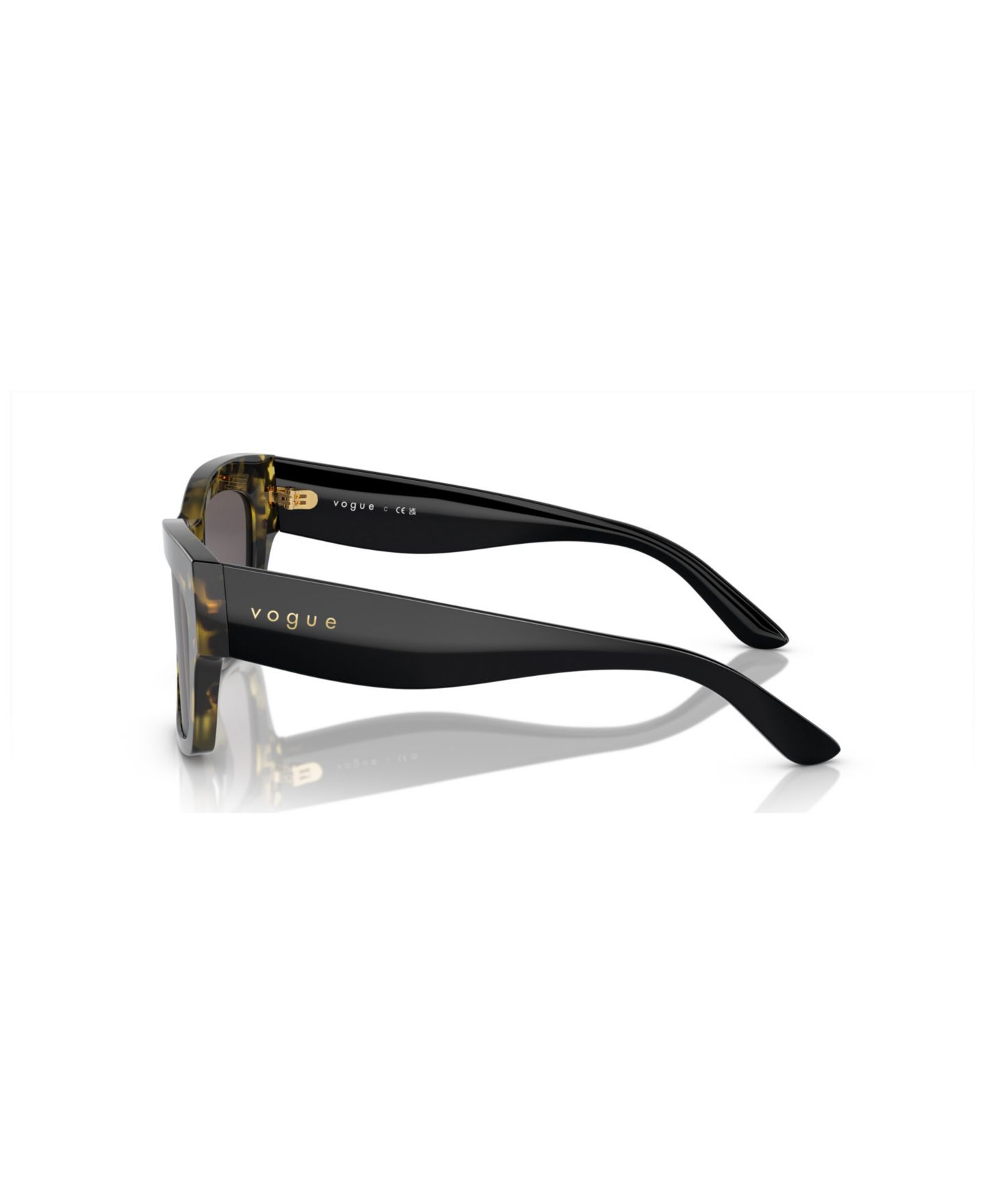 Женские солнцезащитные очки Vogue Eyewear Rectangle Sunglasses, VO5524S, цвет: Жёлтый черепаховый — фото 3