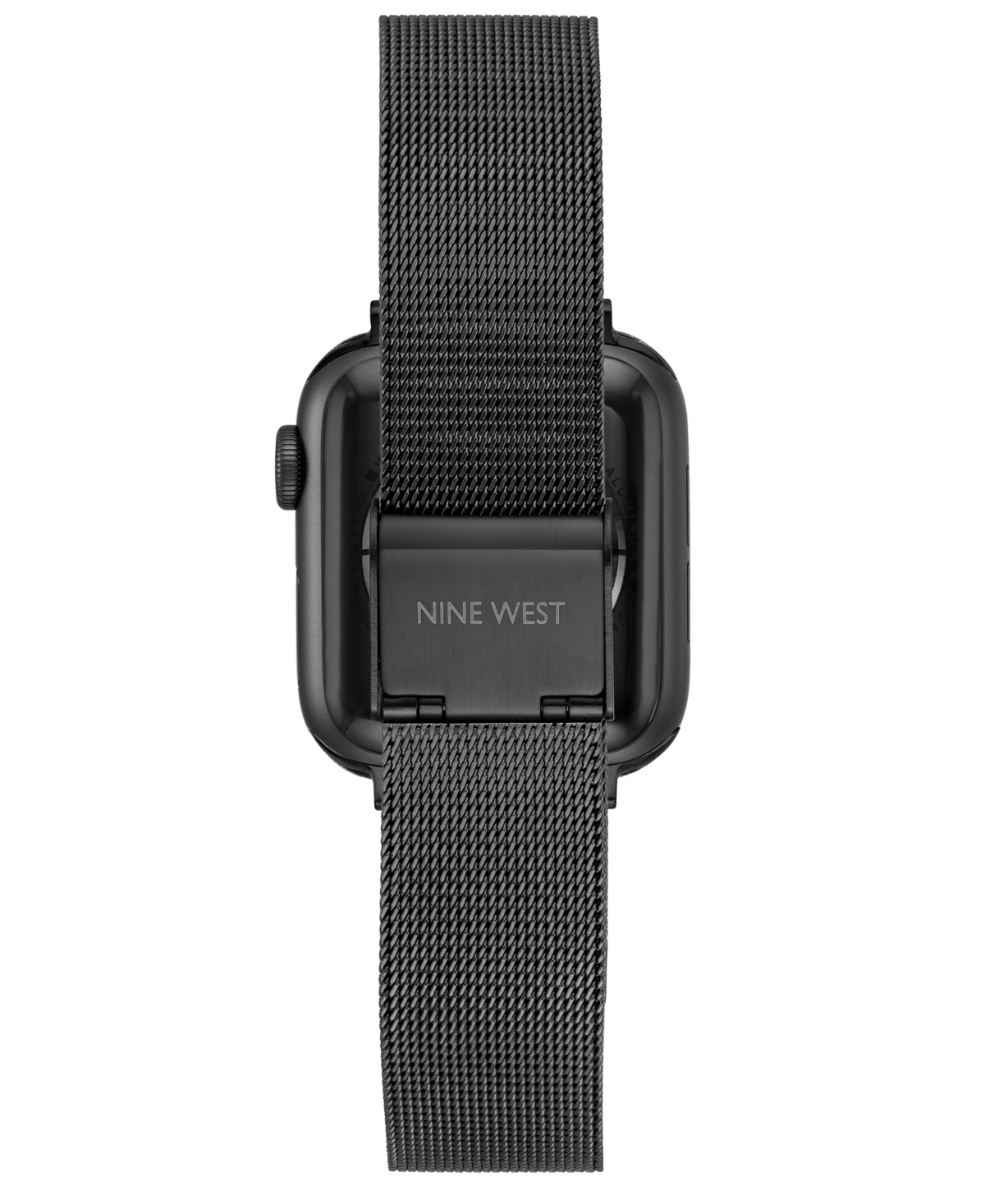 Shop Nine West Women's Dark Gray Stainless Steel Mesh Band Compatible With 38mm, 40mm And 41mm Apple Watch