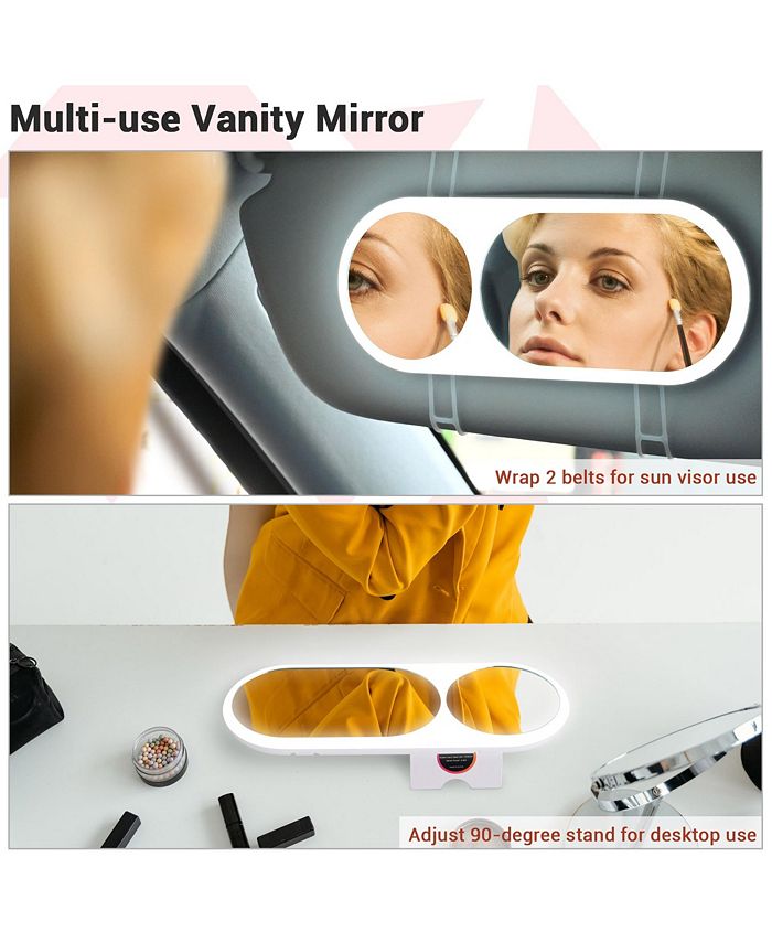 Byootique Car Visor Vanity Mirror w/ LED Light Sun Visor Cosmetic