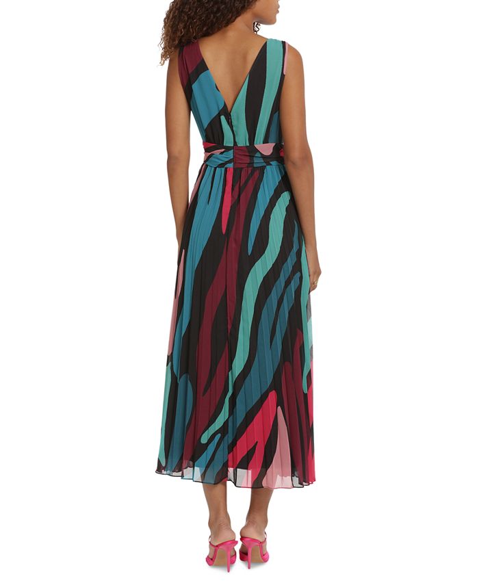 Donna Morgan Women's Printed Pleated Maxi Dress - Macy's