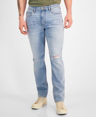 Sun + Stone - Men's Horizon Athletic Slim Fit Ripped Jeans
