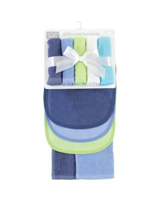 Essential 10-Piece Rayon from Bamboo Set Bibs, Burp Cloths & Washcloths