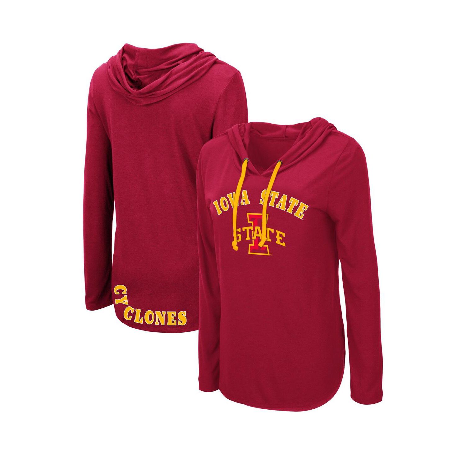 Women's Cardinal Iowa State Cyclones My Lover Lightweight Hooded Long Sleeve T-shirt