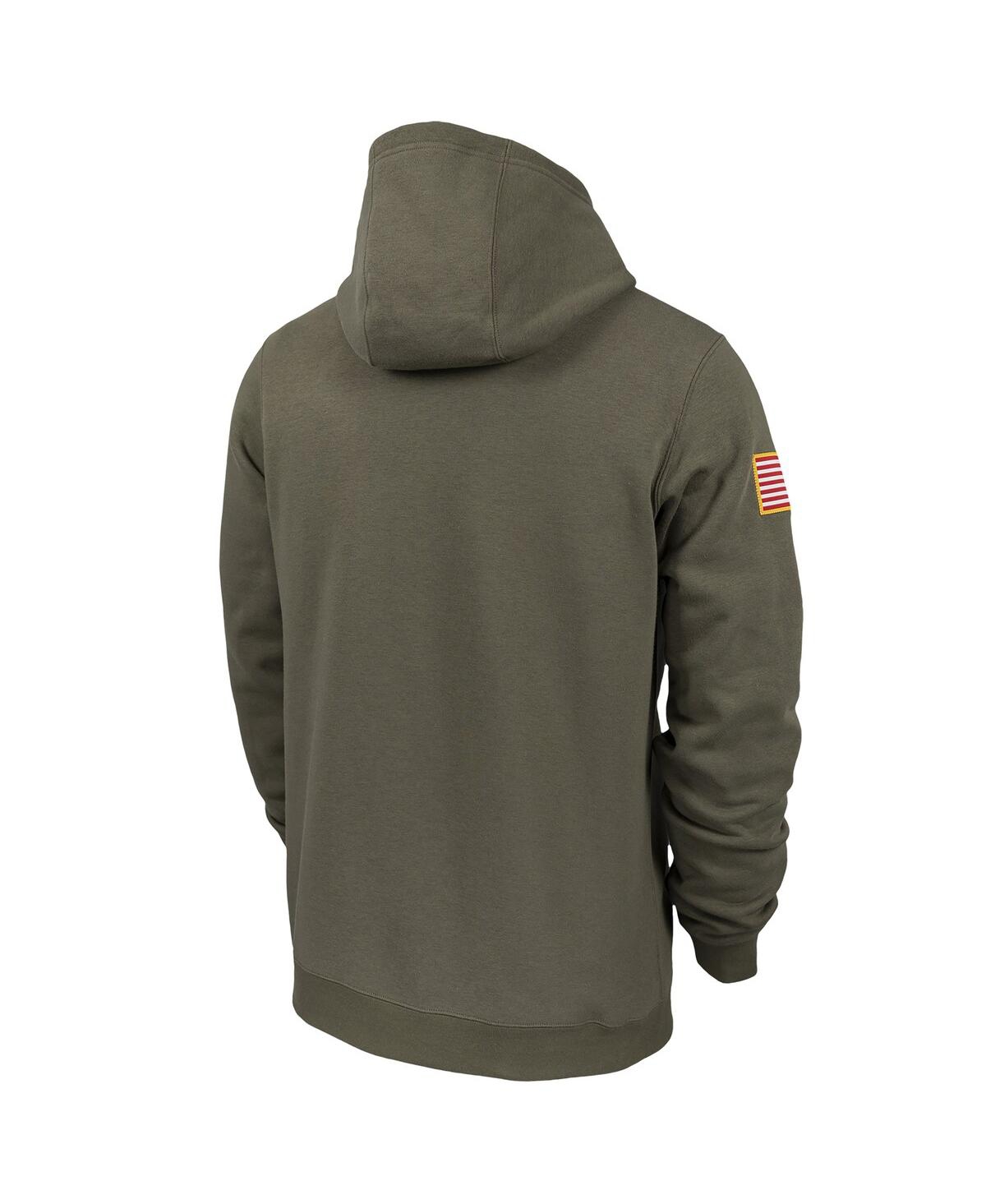 Shop Nike Men's  Olive West Virginia Mountaineers Military-inspired Pack Club Fleece Pullover Hoodie