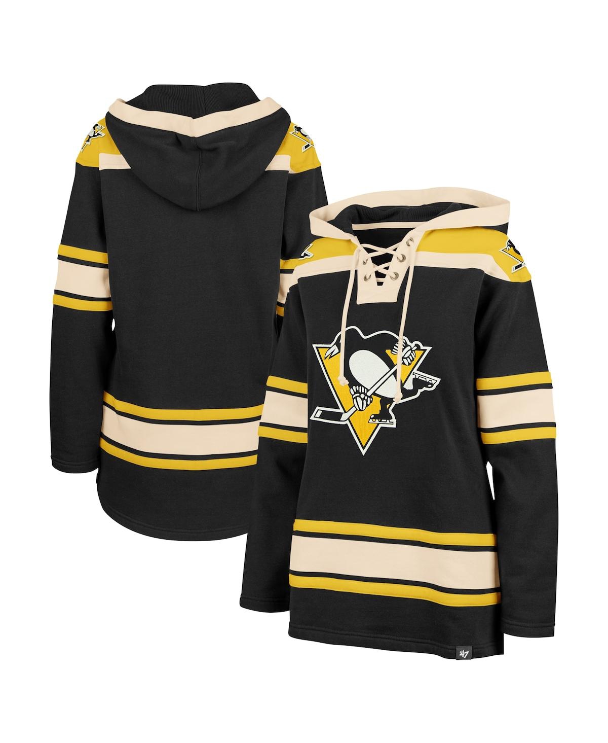 47 Brand Women's ' Black Pittsburgh Penguins Superior Lacer Pullover Hoodie