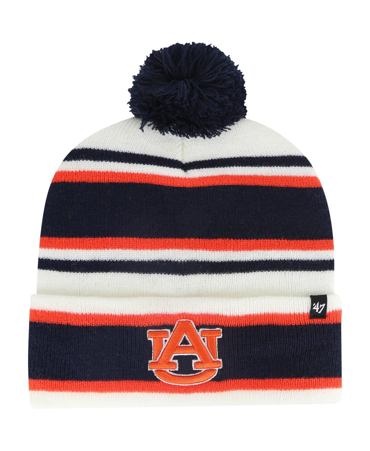 47 Brand Kids' Youth Boys And Girls ' White Auburn Tigers Stripling Cuffed Knit Hat With Pom In Multi