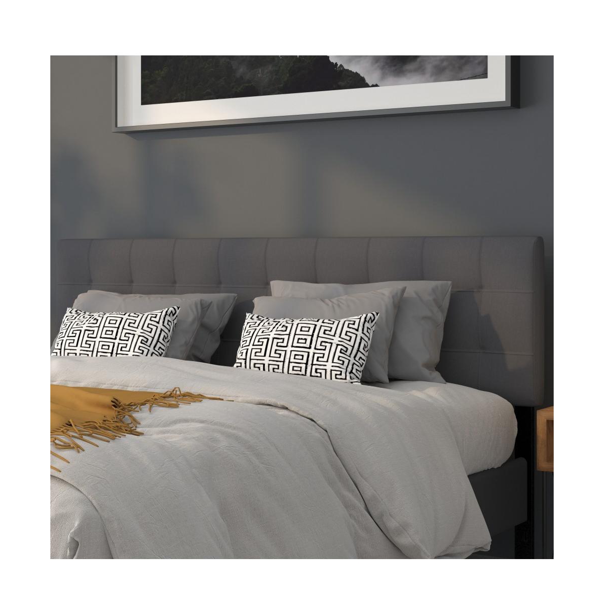 Quilted Tufted King Upholstered Headboard