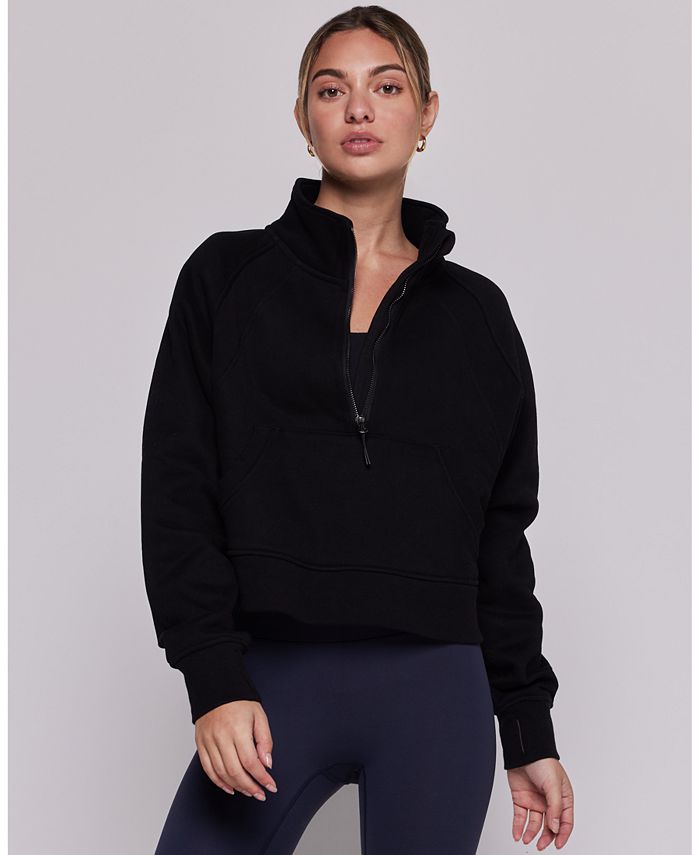 Rebody Active Effortless Fleece Crop Half Zip Pullover For Women - Macy's